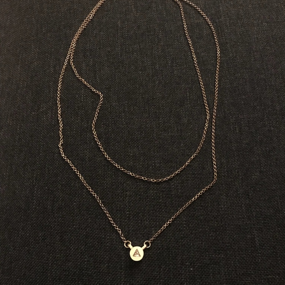 Eddie Borgo Silver Crystal Triangle Necklace